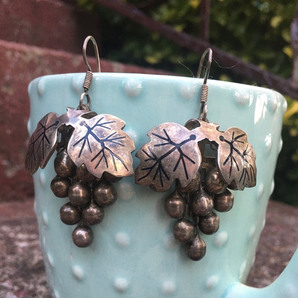 TAXCO “RARE” VINTAGE Grape Cluster 925 Earrings